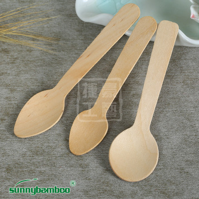 Factory Yiwu commodity disposable wooden spoon ice cream scoop cake spoon