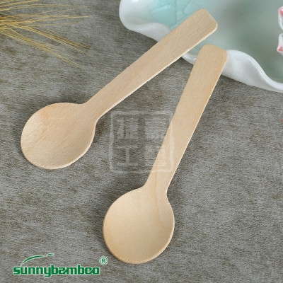 Factory Yiwu commodity disposable small wooden spoon round spoon fruit spoon egg