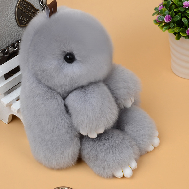 装死兔獭兔毛皮草萌萌兔包包毛绒玩具公仔小挂件 