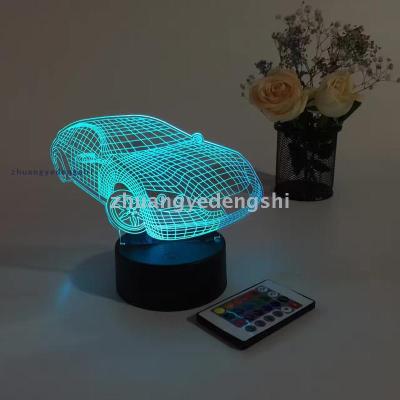 3D LED Table Lamps Desk Lamp Light Dining Room Bedroom Night Stand Living Glass Small Modern Next Unique car 39