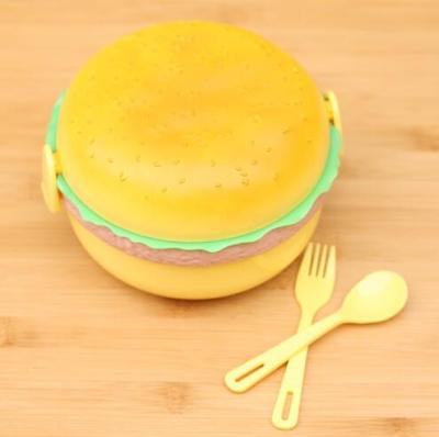 The student lunch box of the square hamburger lunch box is modeled after the circular hamburger