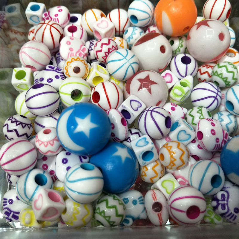 染色珠 塑料电镀珠子 仿珍珠 亚克力珠 仿古珠 手工串珠