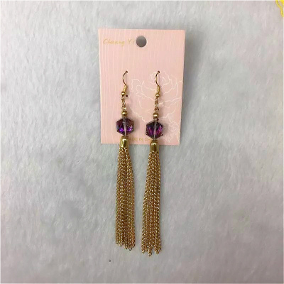 Fashion personality chain color crystal lady Earrings