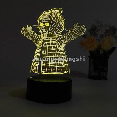 3D LED Table Lamps Desk Lamp Light Dining Room Bedroom Night Stand Living Glass Small Modern Next snowman End 24