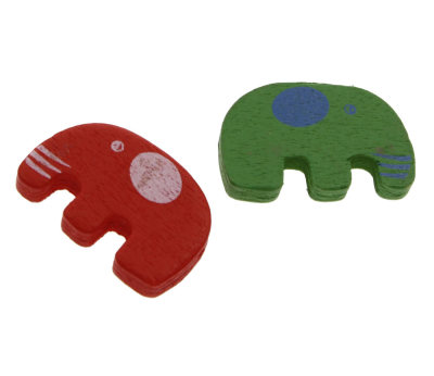 Animal series colorful elephant wood DIY accessories accessories sold on the spot
