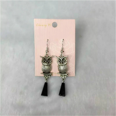 Stylish minimalist aesthetic trend pagoda Owl Earrings