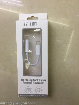 IPh7 headphone adapter Lighting adapter headset to 3.5mm audio headphone cable