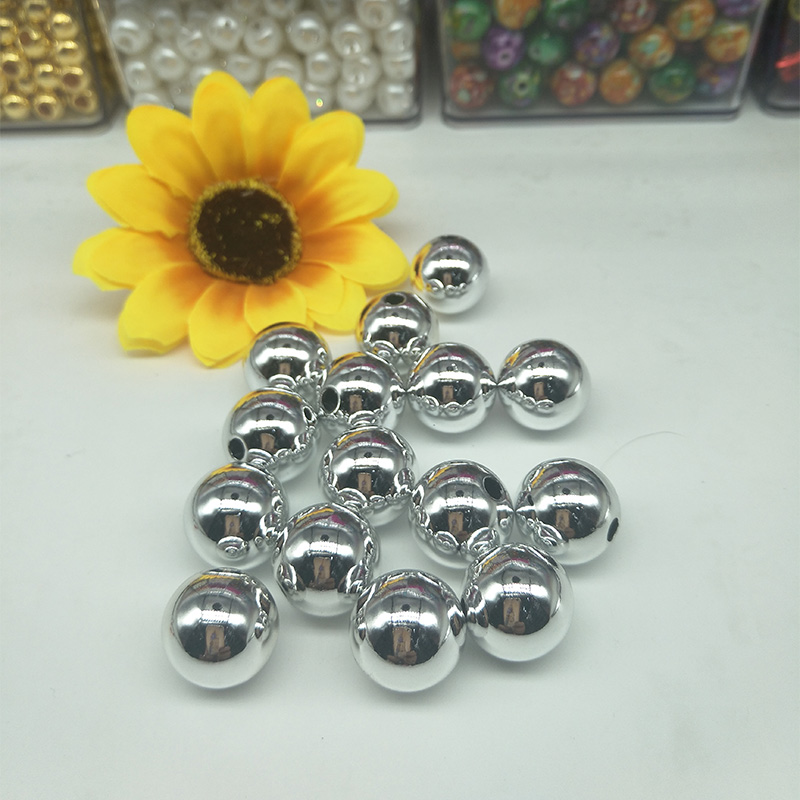 DIY饰品配件工厂直销电镀金银珠ABS仿珍珠亚克力珠