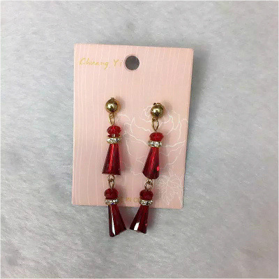 Fashion cute lady temperament red pagoda Crystal Earrings