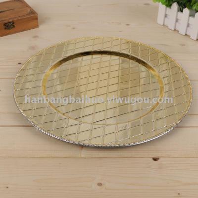 Factory Direct Sales Electroplating Fruit Plate Decoration Plate Plastic Goods Europallet round Plate
