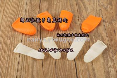 Disposable orange white non slip rubber wear thick protective finger sleeve flip counting points of Teachers