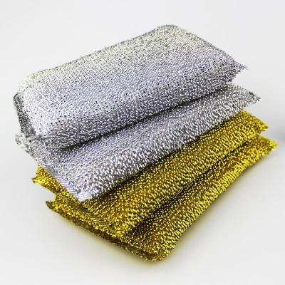 Dishwashing Gold and Silver Silk Dish Towel Sponge 4-Piece Set Card Brush Kitchen Cleaning Sponge Cleaning King