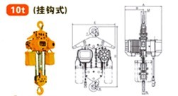Ring chain electric hoist 10T (hook type) 10T (run)