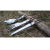Sled dog outdoor knife and fork scoop three pieces of stainless steel folding portable tableware
