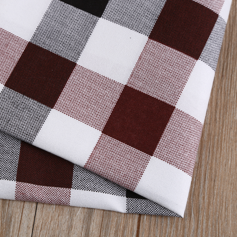 厂家直销 多色格子图案环保布料 全涤仿棉材质