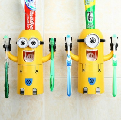 Small yellow toothbrush holder automatic toothpaste dispenser TV TV shopping products