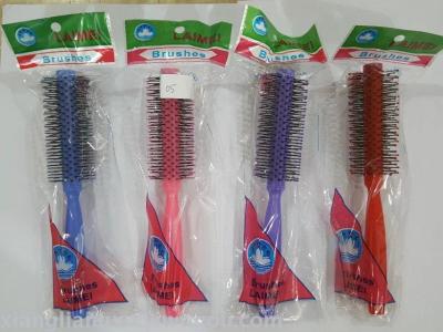 Multicolor round bristle comb