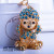Creative animation poodle dog diamond inlaid metal car key pendant accessories gift bag