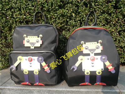 High quality female backpack bag burst burst of foreign trade backpack backpack cartoon robot fashion tide