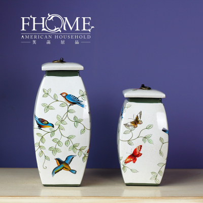 Home Furnishing crafts / white birds storage tank (large) / high temperature ceramic decoration