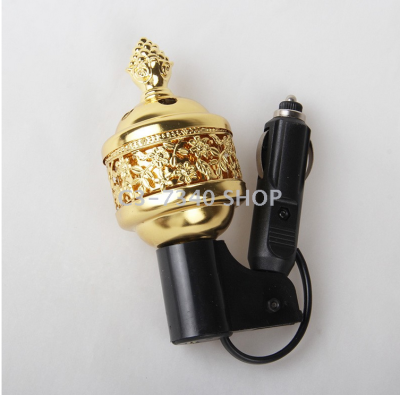 hot sale portable golden metal car incense burner