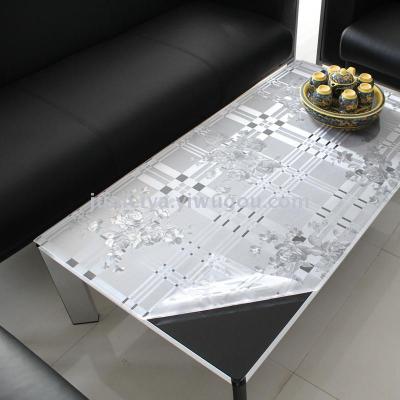 Manufacturers wholesale PVC waterproof oil hotel table cloth soft glass home transparent chrysanthemum