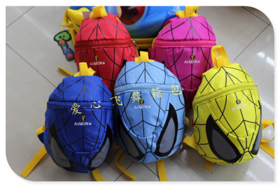 Children lost rope backpack backpack 2-7 years old spider face cartoon girls boys kindergarten tide pack