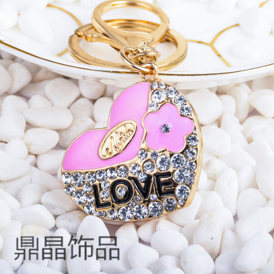 LOVE love diamond oil metal creative gift car key bag pendant accessories factory wholesale