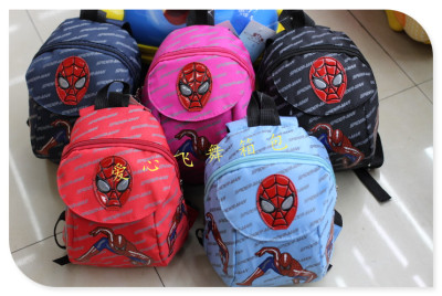  foreign cartoon children lost virgin male shoulders backpack bag bag bag fashion tide kindergarten Spiderman