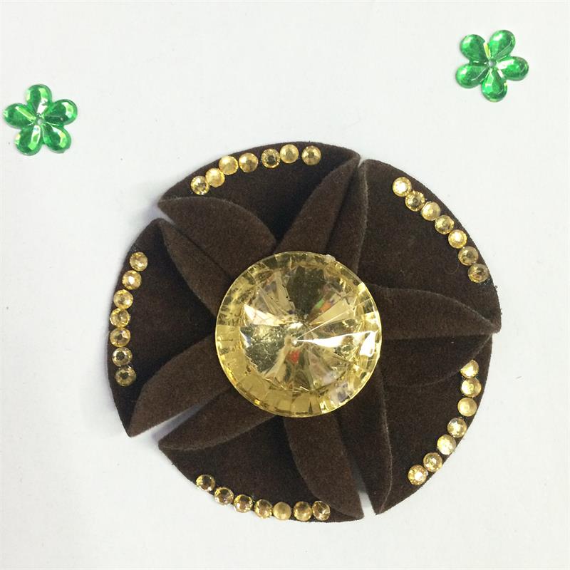 服装辅料双面绒布料点钻鞋花饰品头饰布贴