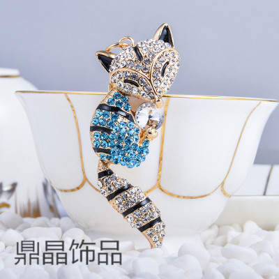 With water drops of oil car key alloy fox hanging bag can be customized and little gift accessories