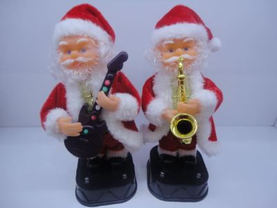 9123 Christmas electric guitar playing Sax old man christmas decorations