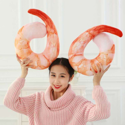 Creative toys cartoon simulation of large shrimp tourism U shaped pillow neck pillow pillow gift lunch