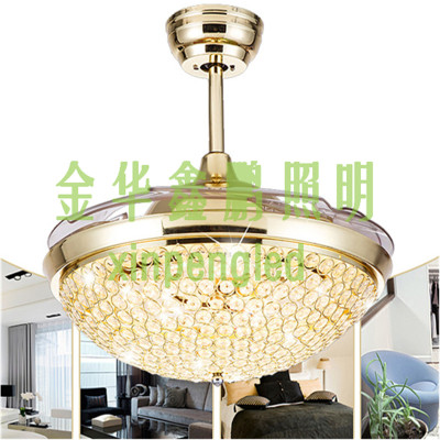 Stealth frequency crystal fan ceiling fan lights LED color remote control light