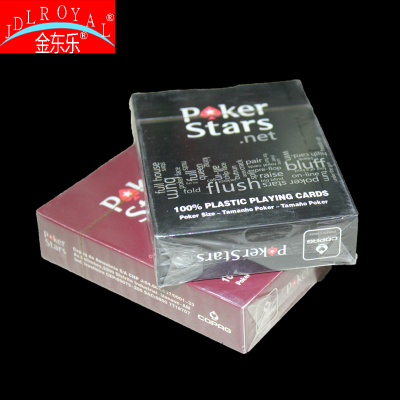 The plastic Poker stars are red and black