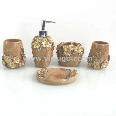 Resin crafts marble bathroom amenities style five piece bathroom