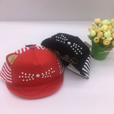 The Pearl cat hat male and female baby soft eave shade cap new cotton baby hat 6.