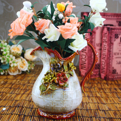 High temperature firing hand-made flower-ear vase