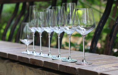 Swarovski Lead-Free Crystal Red Wine Glass Wine Glass Goblet with Diamond Gift Set