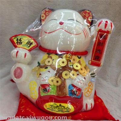 Lucky lucky cat ornaments hand felicitous wish of making money shop business gifts