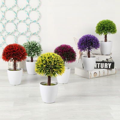 Creative gift of artificial plastic plants in living room and sitting-room