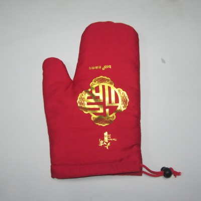 Microwave oven gloves cotton polyester cotton canvas bronzing protection gloves print logo