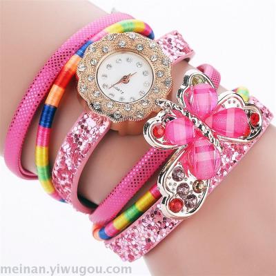 2017 the latest Korean hot winding butterfly Ladies Watch