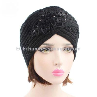 Factory direct sales of 2017 explosion of European and American wool knitted India hat Baotou hat