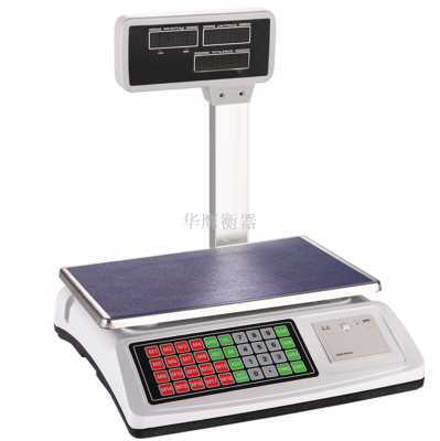 The supermarket prints fruit and vegetable scales
