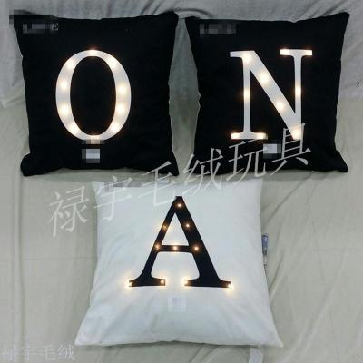 The new icon pillow pillow letter luminous sofa cushion car pillow plush toys
