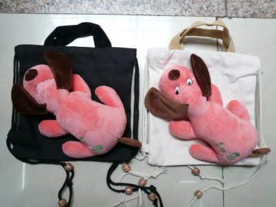 Children's Backpack Fabric Bag Handbag Backpack Cartoon Bag Creative Bag Puppy Bag
