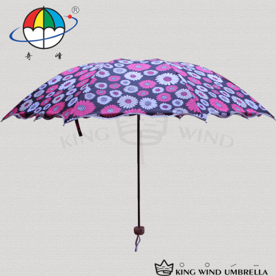 8P-3687 sun Qifeng umbrella lotus leaf wave edge folding umbrella reinforcement gift
