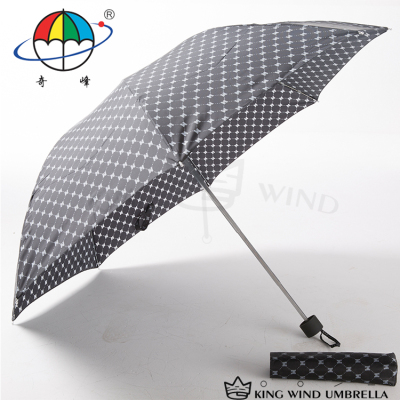 Qifeng 8L-3616 imported cloth of blue and white porcelain classic China wind business three folding umbrella umbrella