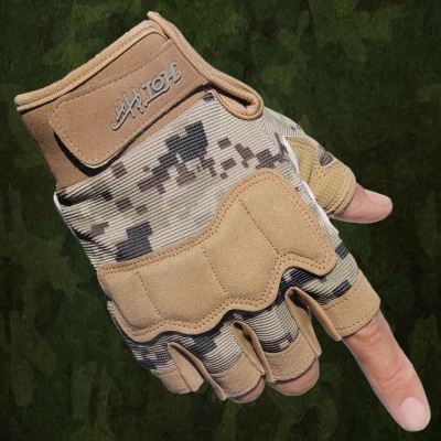 The US special forces tactical semi half gloves camouflage outdoor climbing gloves